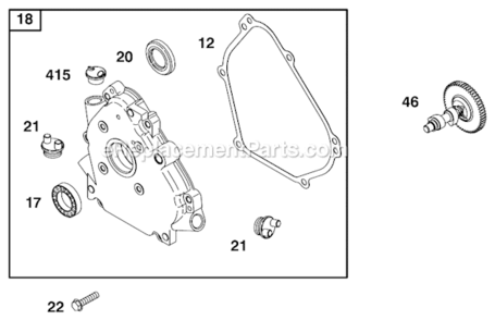 Part Location Diagram of 555706 Briggs and Stratton COVER-CRANKCASE
